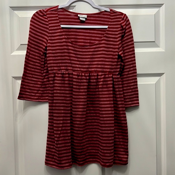 Mimi maternity size medium red striped shirt - Picture 1 of 4